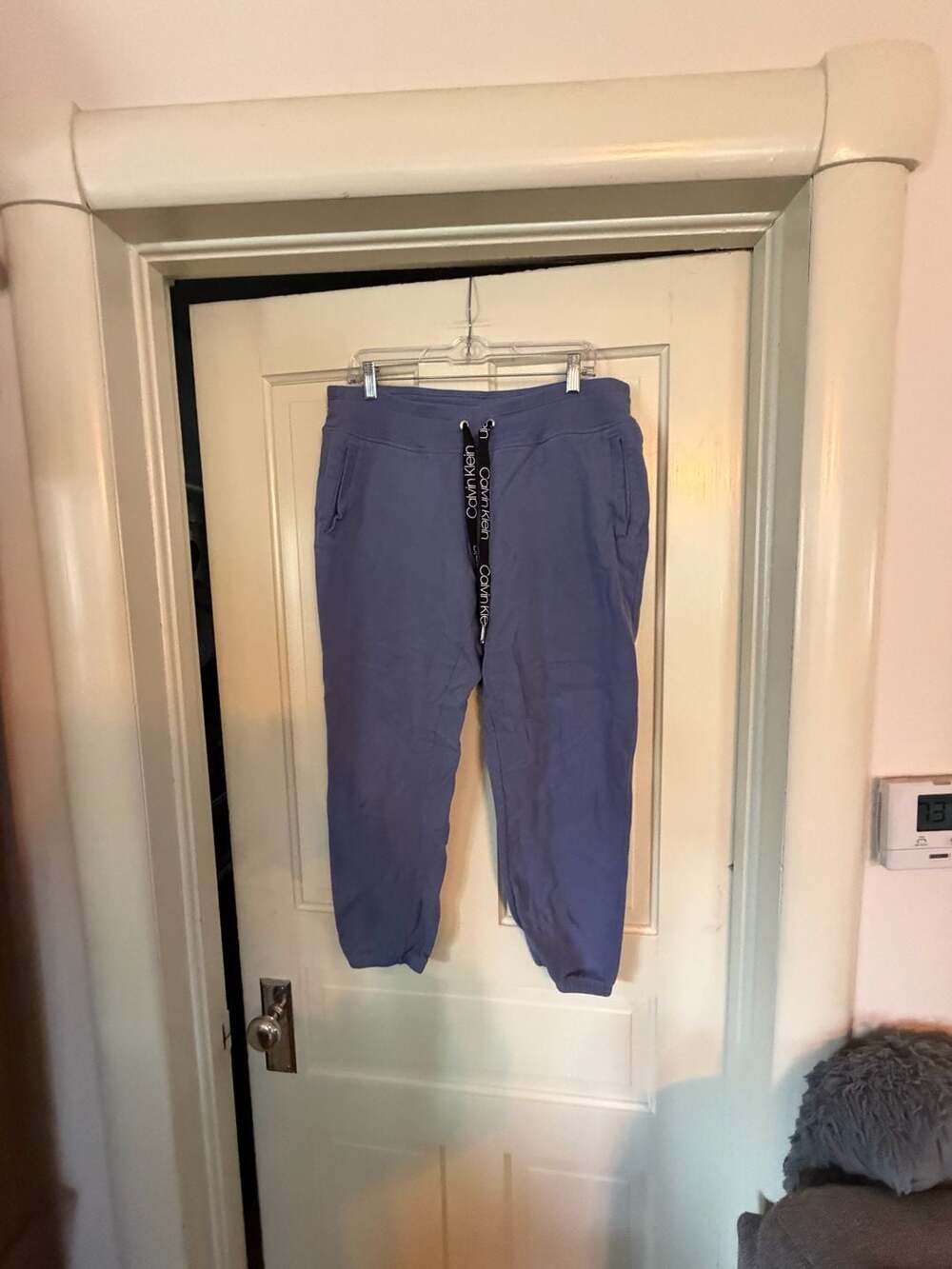 Calvin Klein Jogger Size L Blue Fleece Soft Drawstring Sweatpants